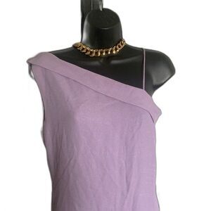 Emporio Armani Women's Lilac Sleeveless Asymmetrical Shoulder Dress EU42 US Sz 6